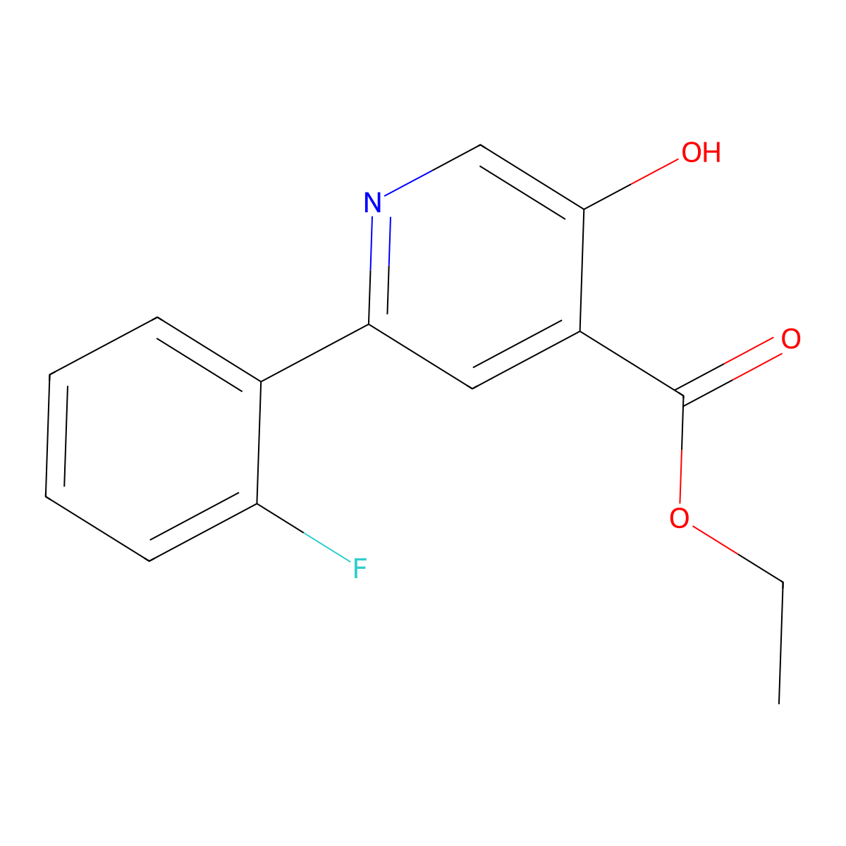 Ethyl 2-(2-fluorophenyl)-5-hydroxy-4-pyridinecarboxylate molecular structure, CAS 1244018-27-6