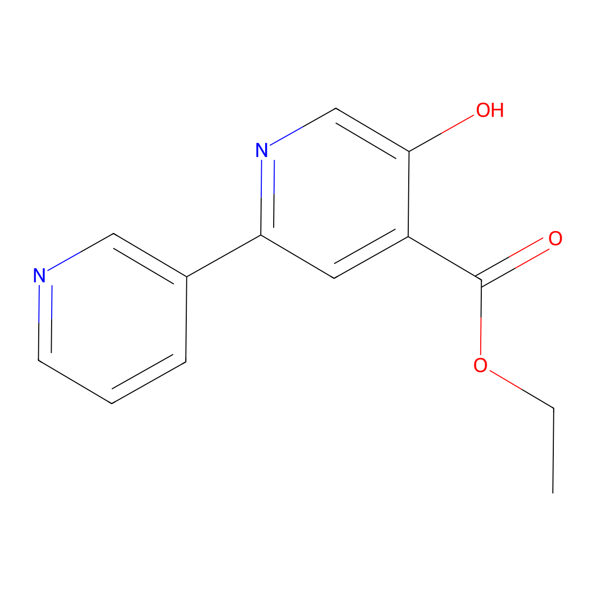 Ethyl 5-hydroxy[2,3'-bipyridine]-4-carboxylate molecular structure, CAS 1244019-40-6