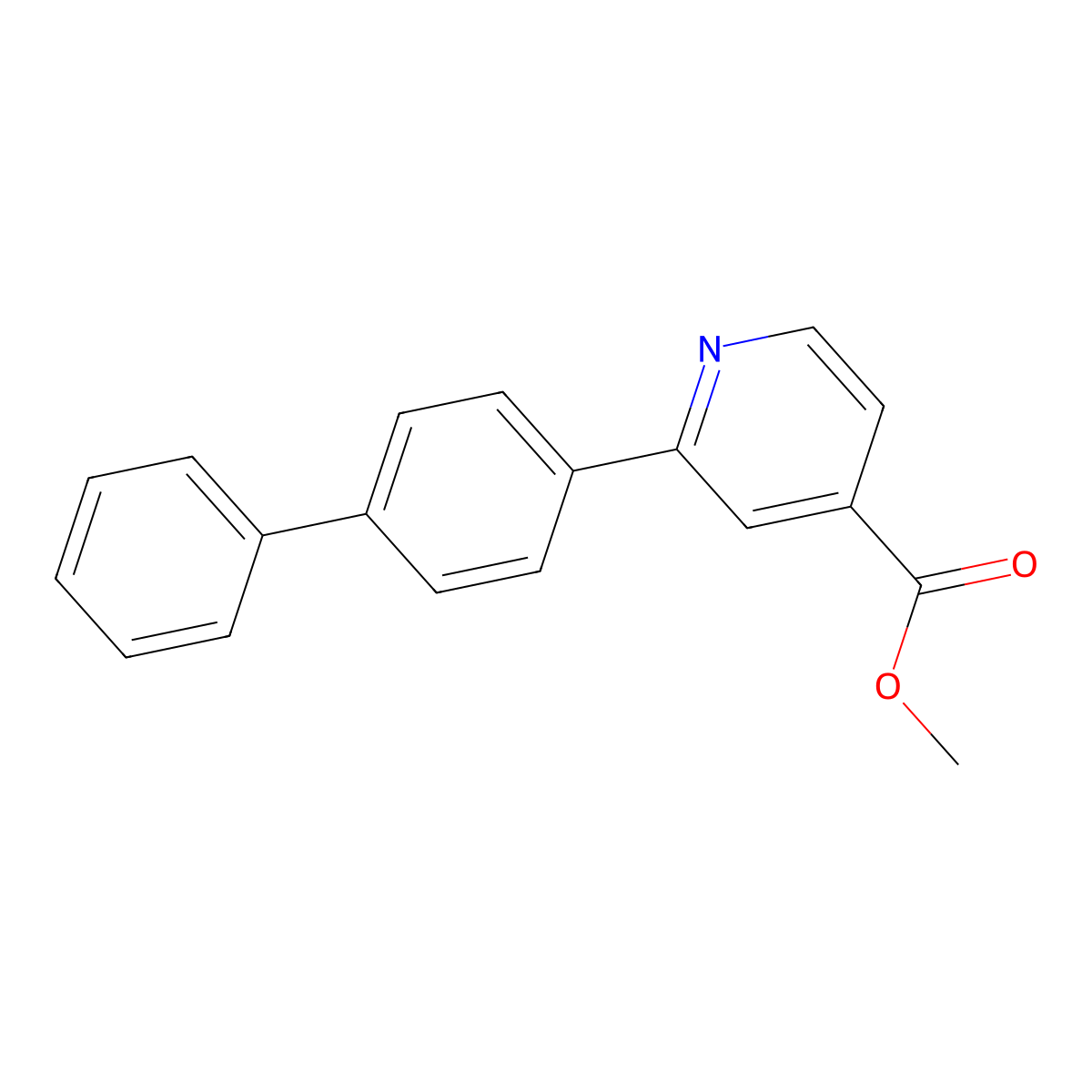 Methyl 2-[1,1'-biphenyl]-4-yl-4-pyridinecarboxylate molecular structure, CAS 1244020-31-2