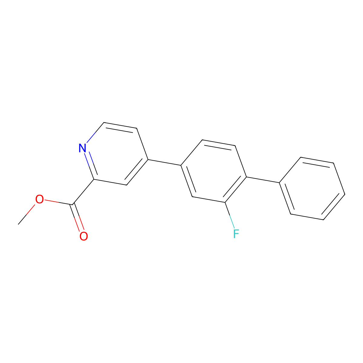 Methyl 4-(2-fluoro[1,1'-biphenyl]-4-yl)-2-pyridinecarboxylate molecular structure, CAS 1244021-20-2