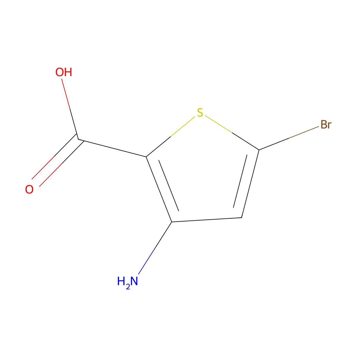3-Amino-5-bromothiophene-2-carboxylic acid molecular structure, CAS 1244027-57-3