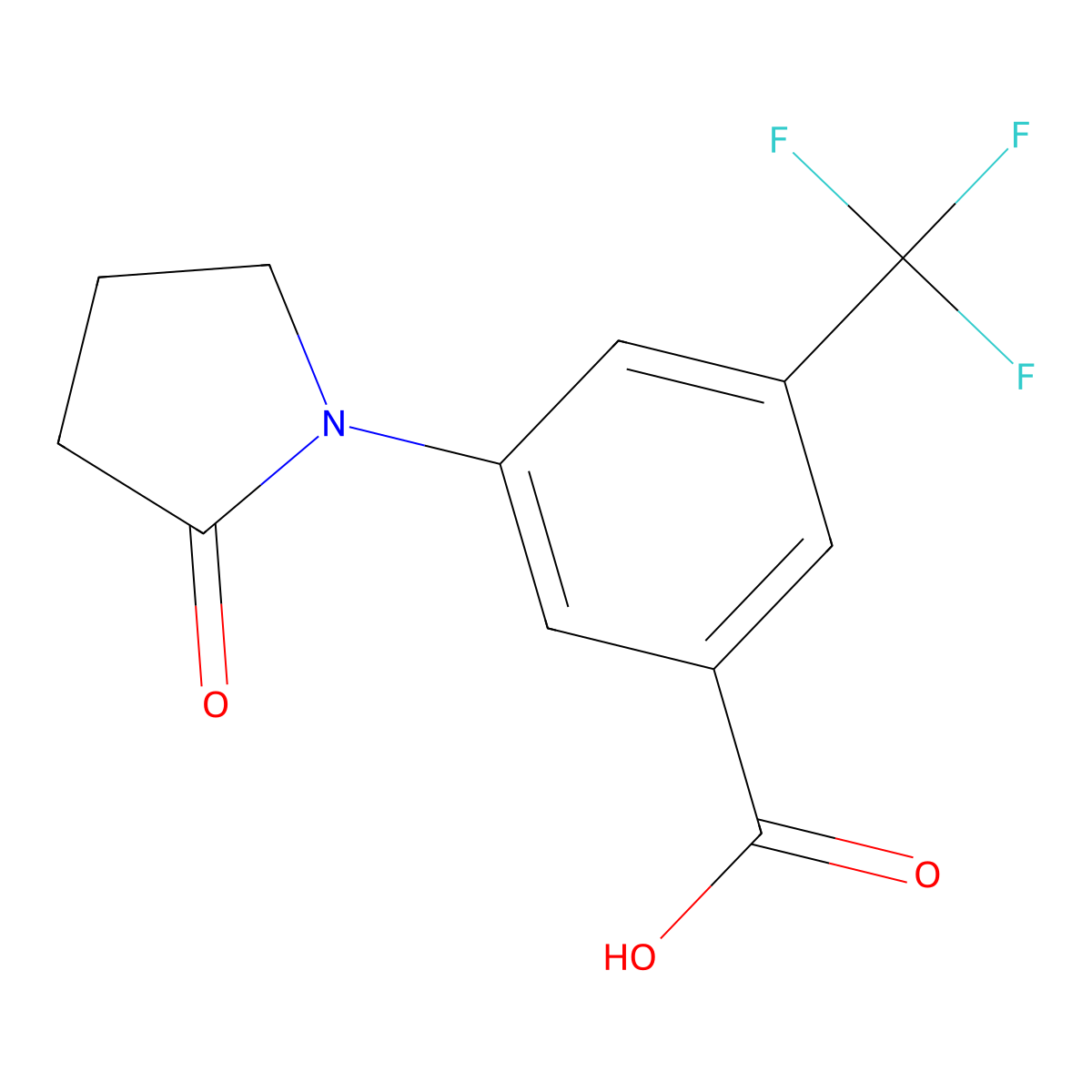 3-(2-Oxopyrrolidin-1-yl)-5-(trifluoromethyl)benzoic acid molecular structure, CAS 1244030-93-0