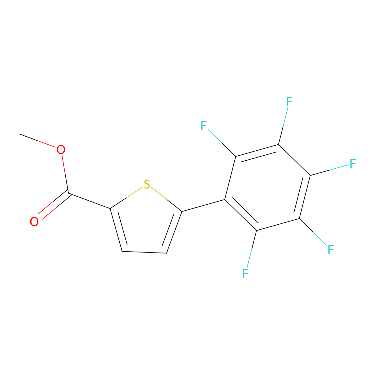 Methyl 5-(2,3,4,5,6-pentafluorophenyl)thiophene-2-carboxylate molecular structure, CAS 1244039-08-4