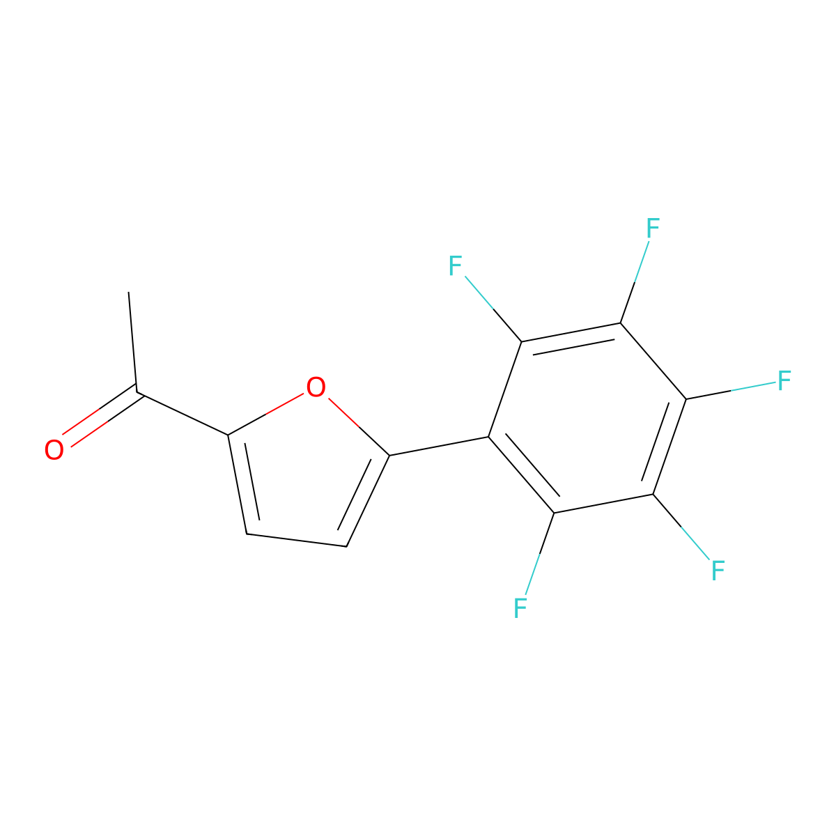 1-[5-(2,3,4,5,6-Pentafluorophenyl)furan-2-yl]ethan-1-one molecular structure, CAS 1244039-14-2