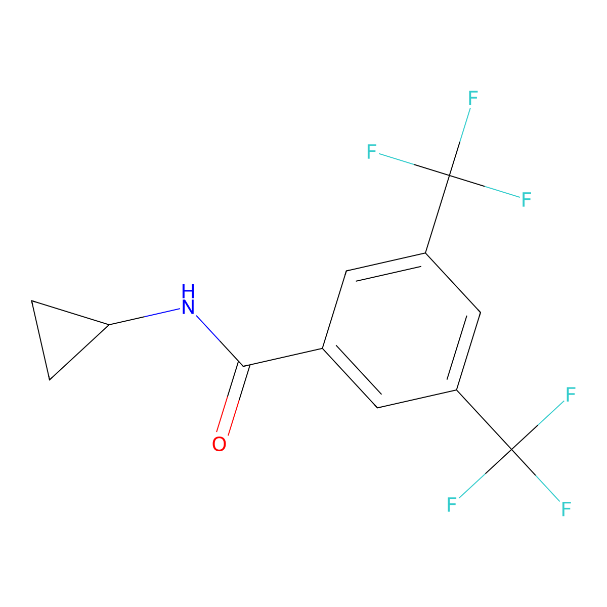 N-cyclopropyl-3,5-bis(trifluoromethyl)benzamide molecular structure, CAS 1244040-10-5