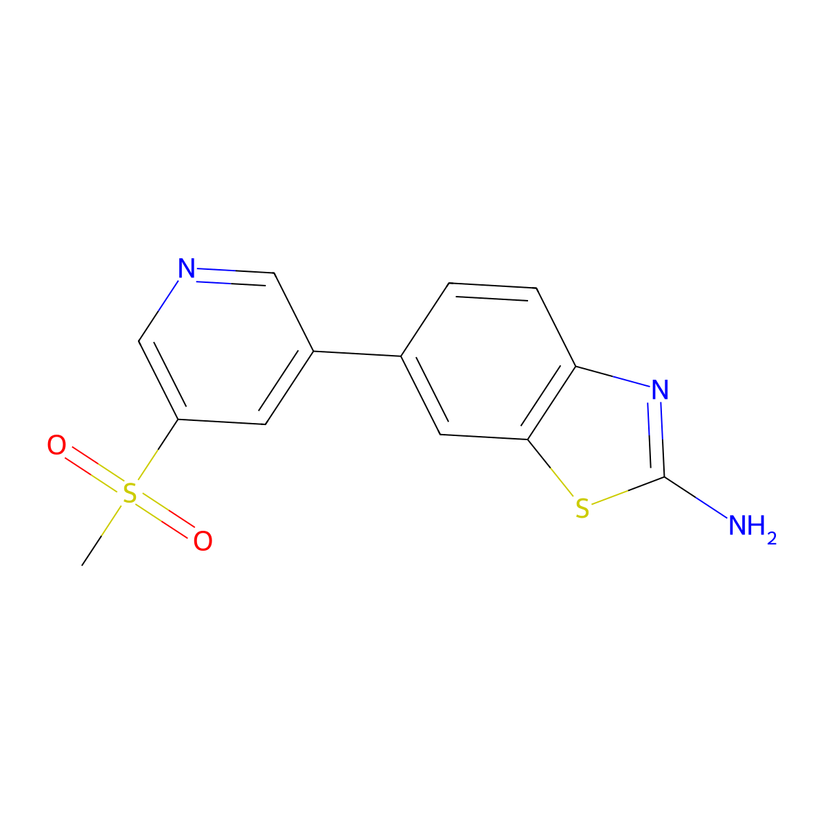 6-[5-(Methylsulfonyl)-3-pyridinyl]-2-benzothiazolamine molecular structure, CAS 1244041-68-6