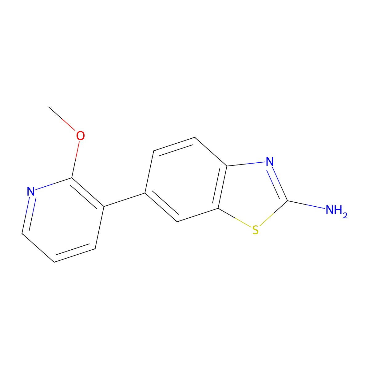 6-(2-Methoxypyridin-3-yl)-1,3-benzothiazol-2-amine molecular structure, CAS 1244041-72-2