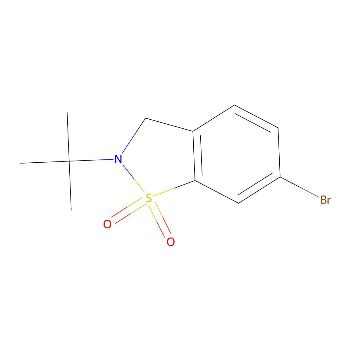 6-Bromo-2-tert-butyl-2,3-dihydrobenzo[d]isothiazole 1,1-dioxide molecular structure, CAS 1244059-11-7