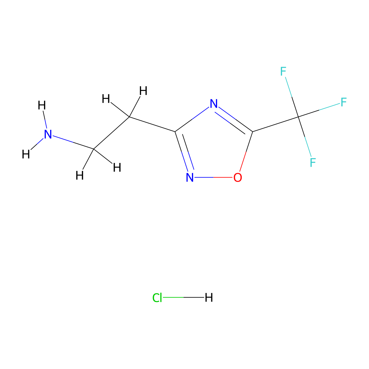 2-(5-(Trifluoromethyl)-1,2,4-oxadiazol-3-yl)ethanamine hydrochloride molecular structure, CAS 1244059-17-3