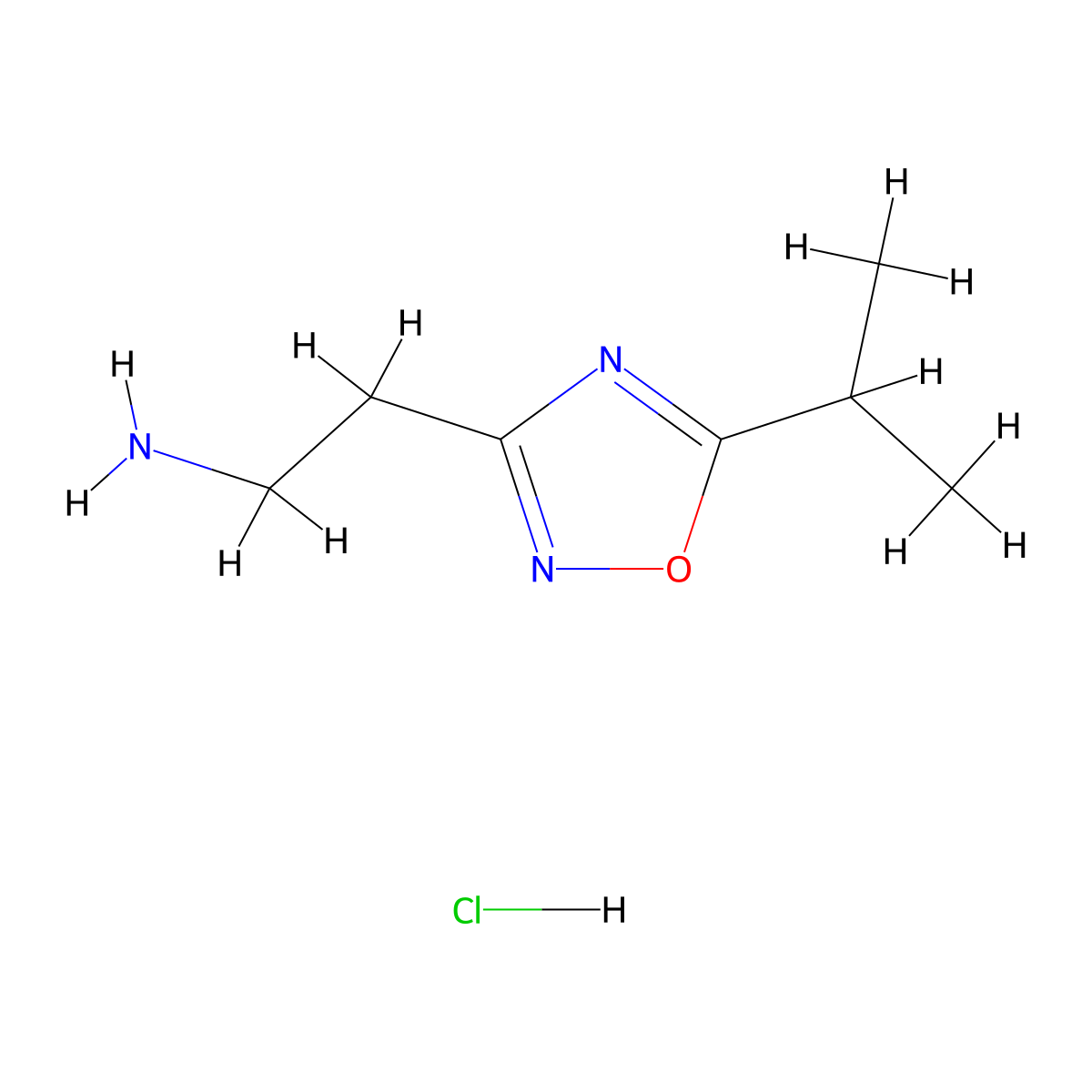 2-(5-Isopropyl-1,2,4-oxadiazol-3-YL)ethanamine hydrochloride molecular structure, CAS 1244059-30-0
