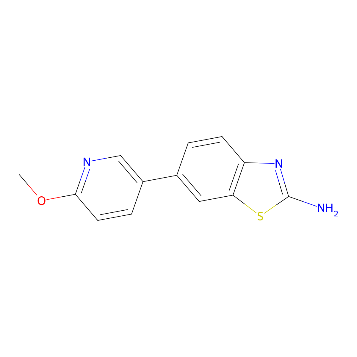 6-(6-Methoxypyridin-3-yl)benzo[d]thiazol-2-amine molecular structure, CAS 1244059-46-8