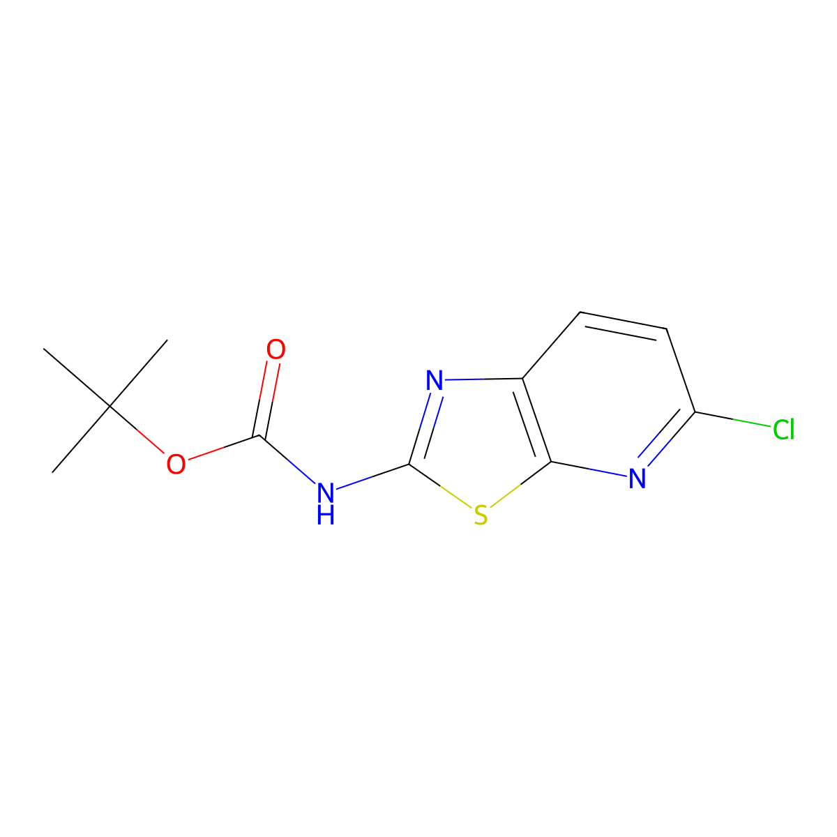 tert-Butyl (5-chlorothiazolo[5,4-b]pyridin-2-yl)carbamate molecular structure, CAS 1244059-48-0