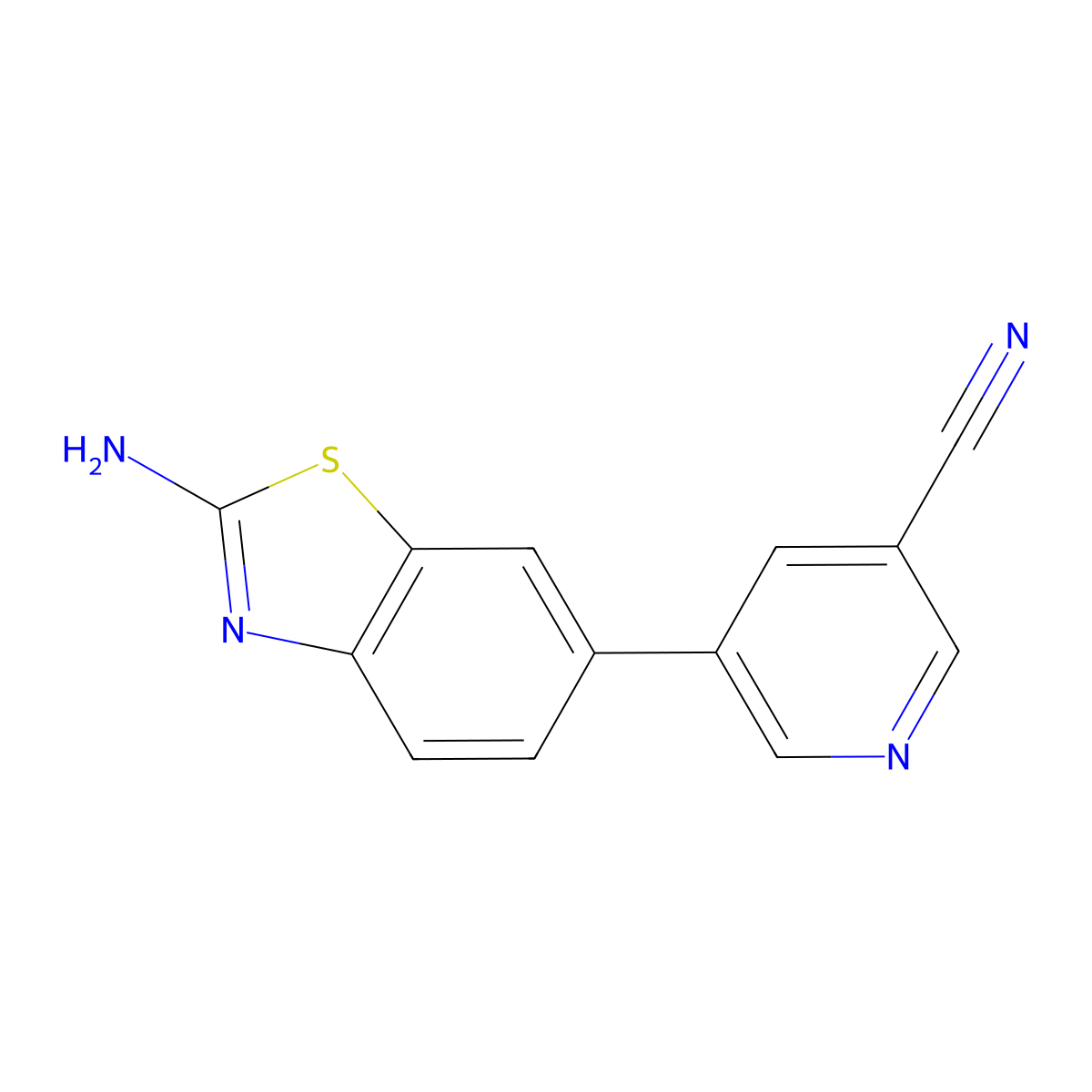 5-(2-Aminobenzo[d]thiazol-6-yl)nicotinonitrile molecular structure, CAS 1244059-52-6