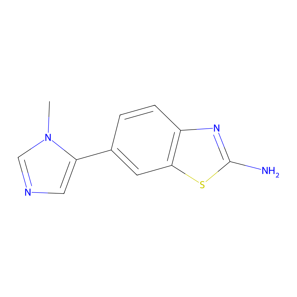 6-(3-Methylimidazol-4-yl)-1,3-benzothiazol-2-amine molecular structure, CAS 1244059-68-4
