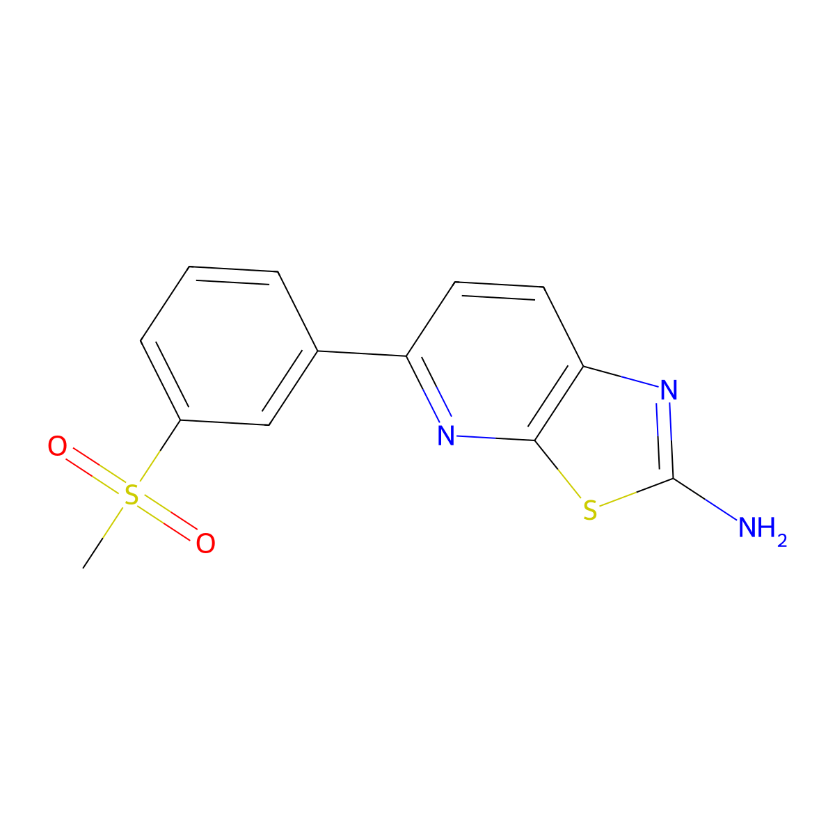 5-(3-(Methylsulfonyl)phenyl)thiazolo[5,4-b]pyridin-2-amine molecular structure, CAS 1244060-24-9