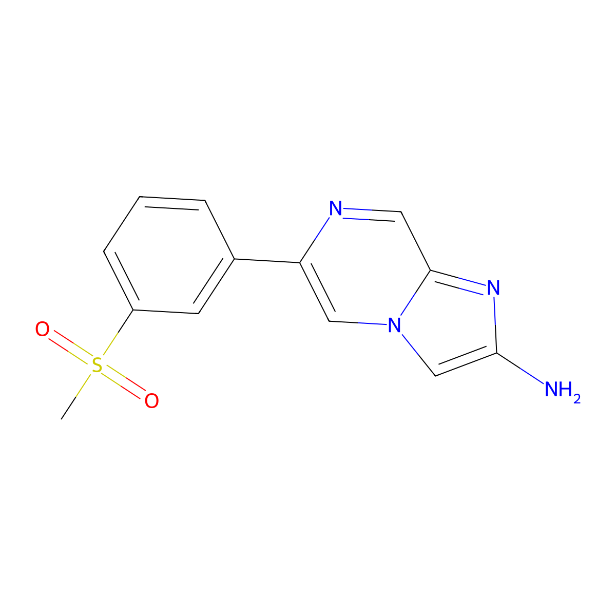 6-(3-(Methylsulfonyl)phenyl)imidazo[1,2-a]pyrazin-2-amine molecular structure, CAS 1244060-26-1