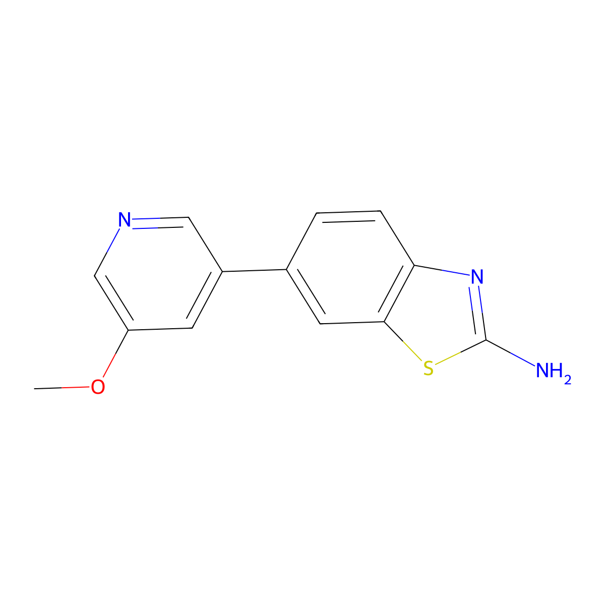 6-(5-Methoxypyridin-3-yl)-1,3-benzothiazol-2-amine molecular structure, CAS 1244060-27-2