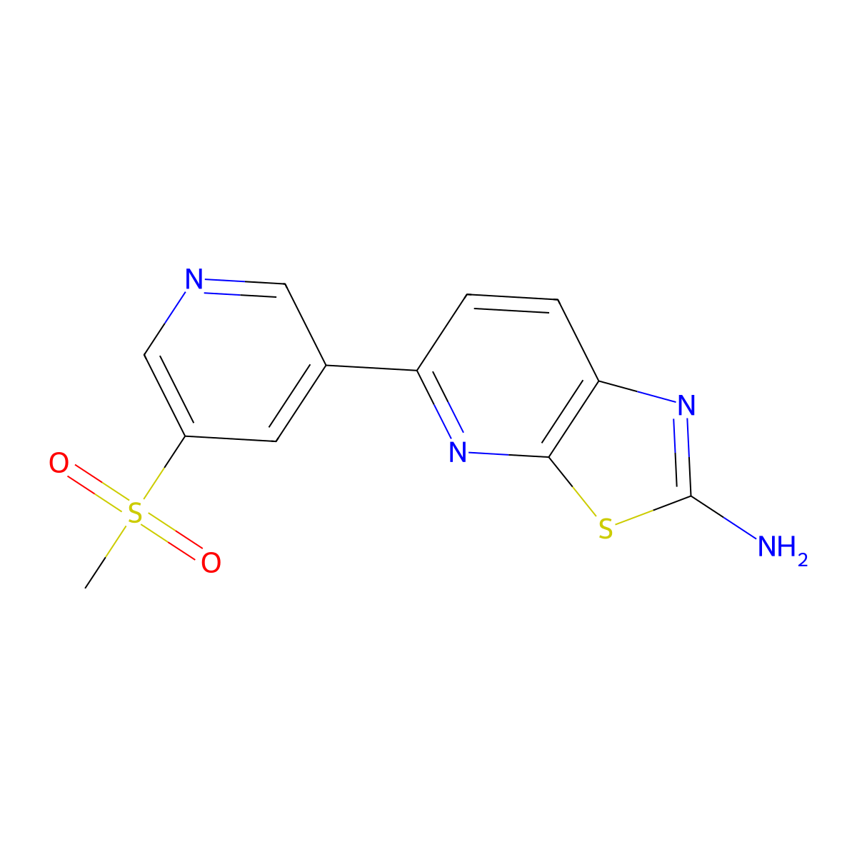 5-(5-(Methylsulfonyl)pyridin-3-yl)thiazolo[5,4-b]pyridin-2-amine molecular structure, CAS 1244060-28-3