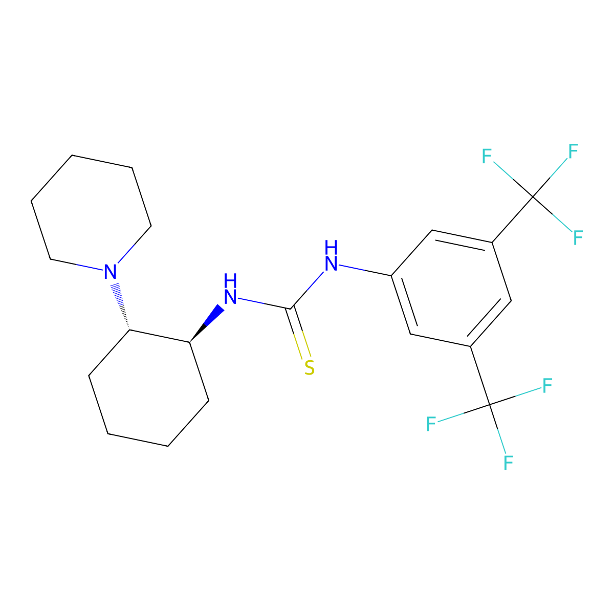 N-[3,5-Bis(trifluoromethyl)phenyl]-N'-[(1S,2S)-2-(1-piperidinyl)cyclohexyl]thiourea molecular structure, CAS 1244061-69-5