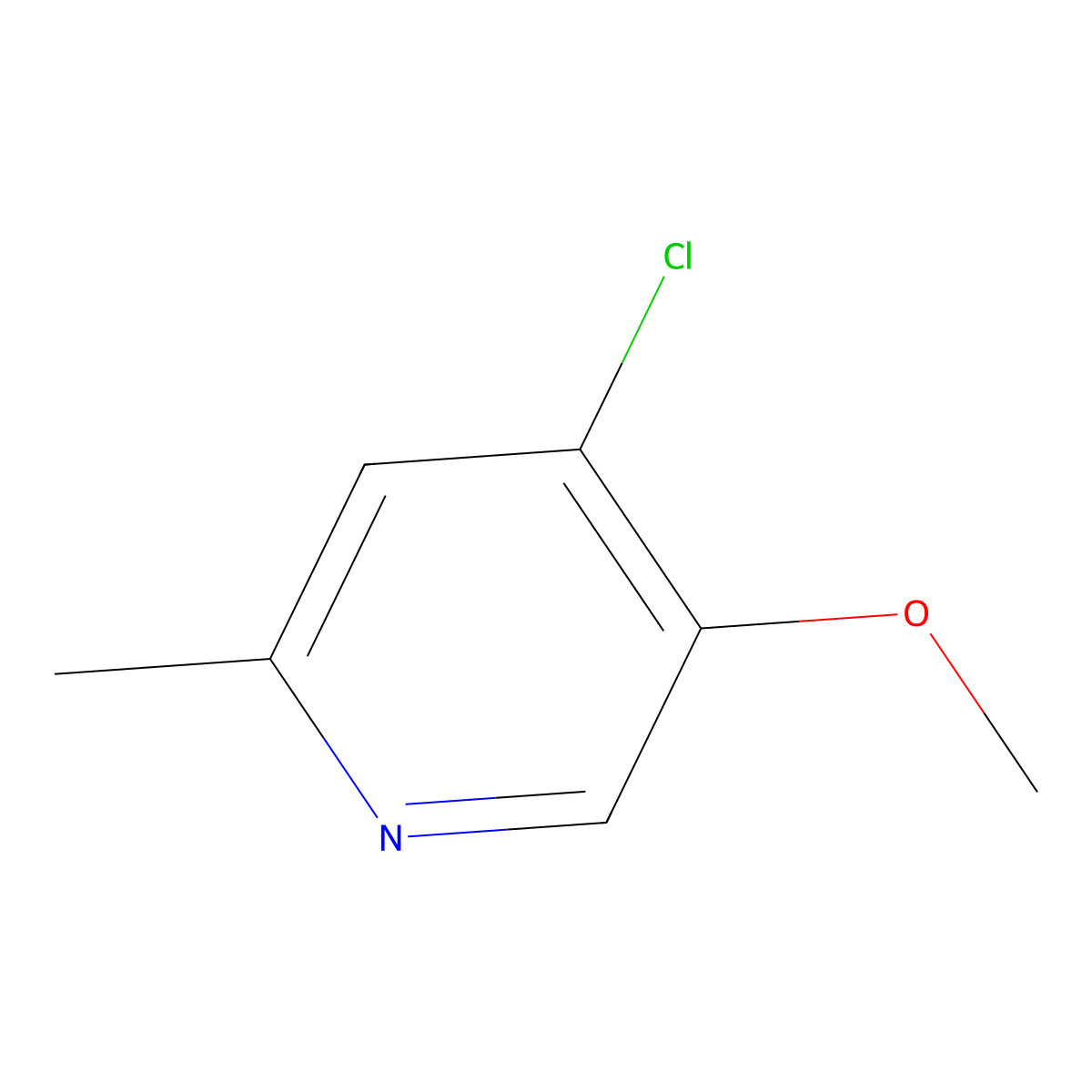 4-Chloro-5-methoxy-2-methylpyridine molecular structure, CAS 124425-85-0
