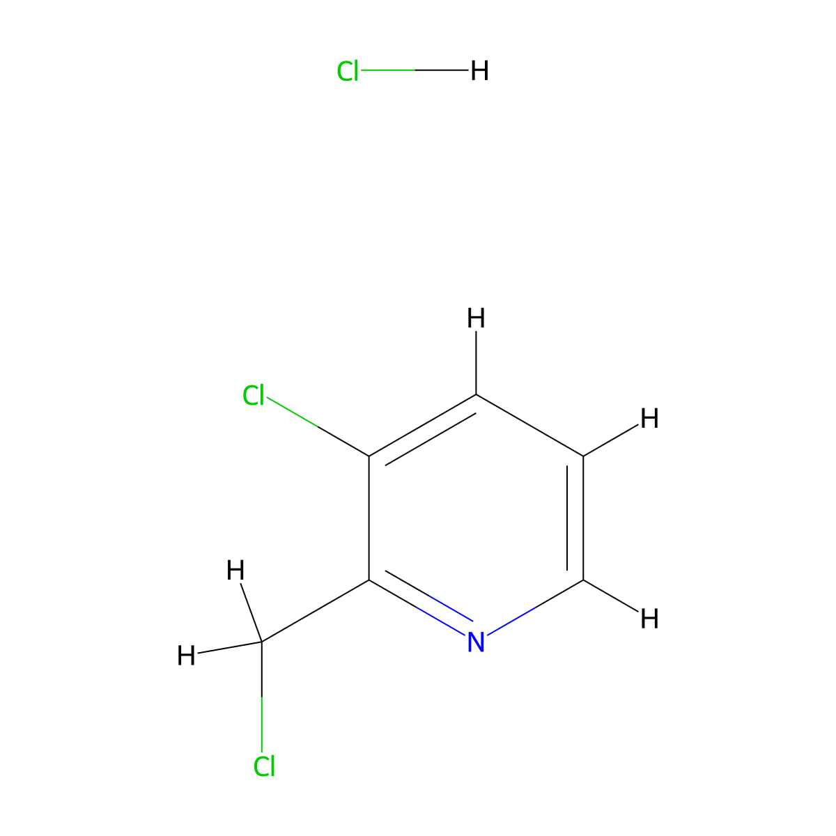 3-Chloro-2-(chloromethyl)pyridine hydrochloride molecular structure, CAS 124425-87-2