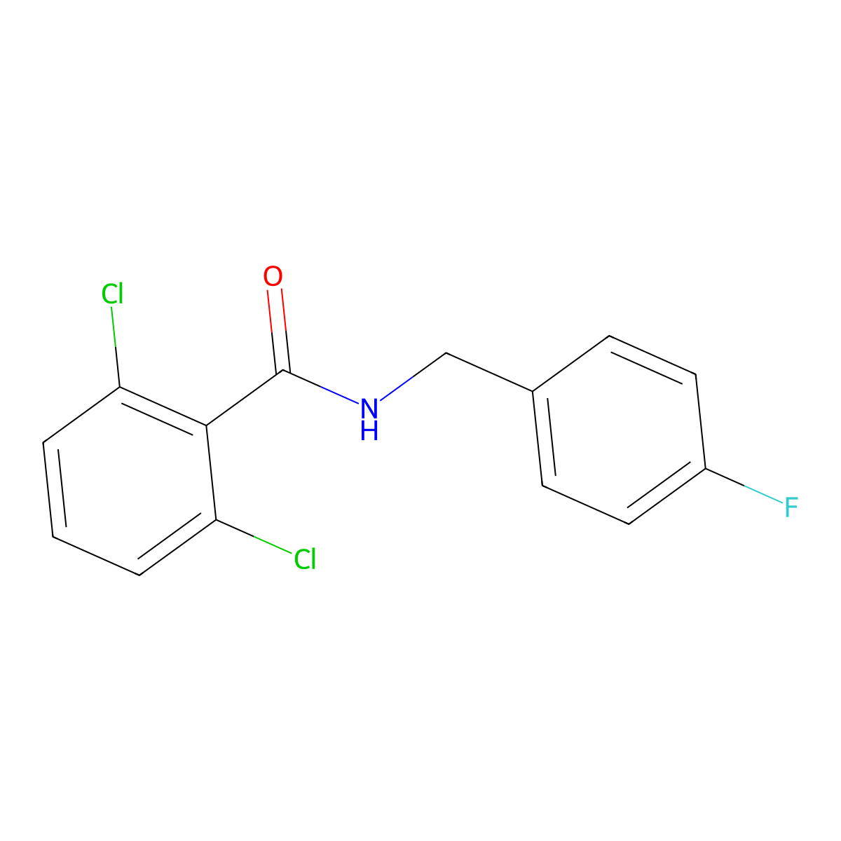 2,6-dichloro-N-(4-fluorobenzyl)benzamide molecular structure, CAS 124426-54-6