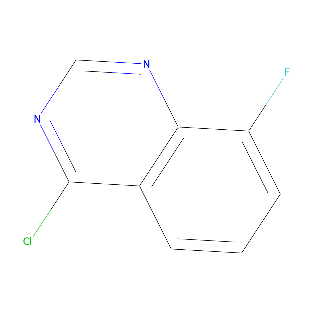 4-Chloro-8-fluoroquinazoline molecular structure, CAS 124429-27-2