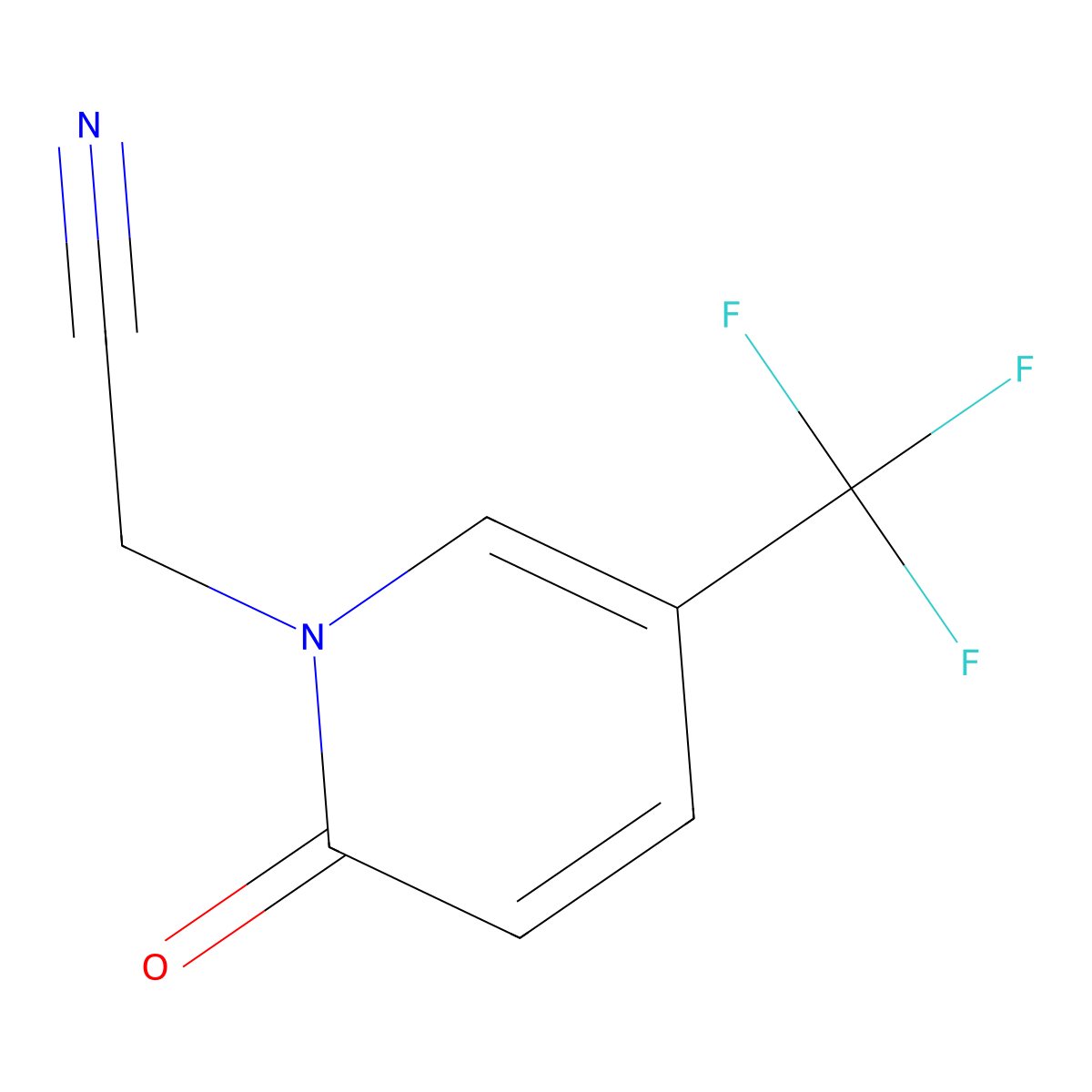 2-[2-Oxo-5-(trifluoromethyl)-1,2-dihydropyridin-1-yl]acetonitrile molecular structure, CAS 124432-27-5