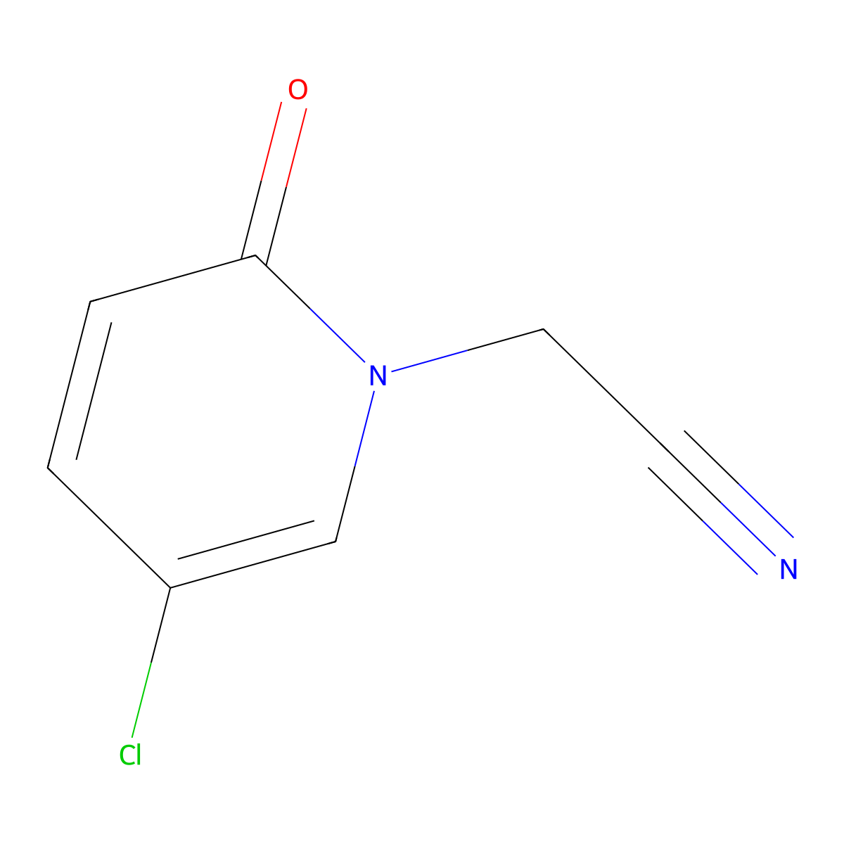 (5-chloro-2-oxopyridin-1(2H)-yl)acetonitrile molecular structure, CAS 124432-35-5