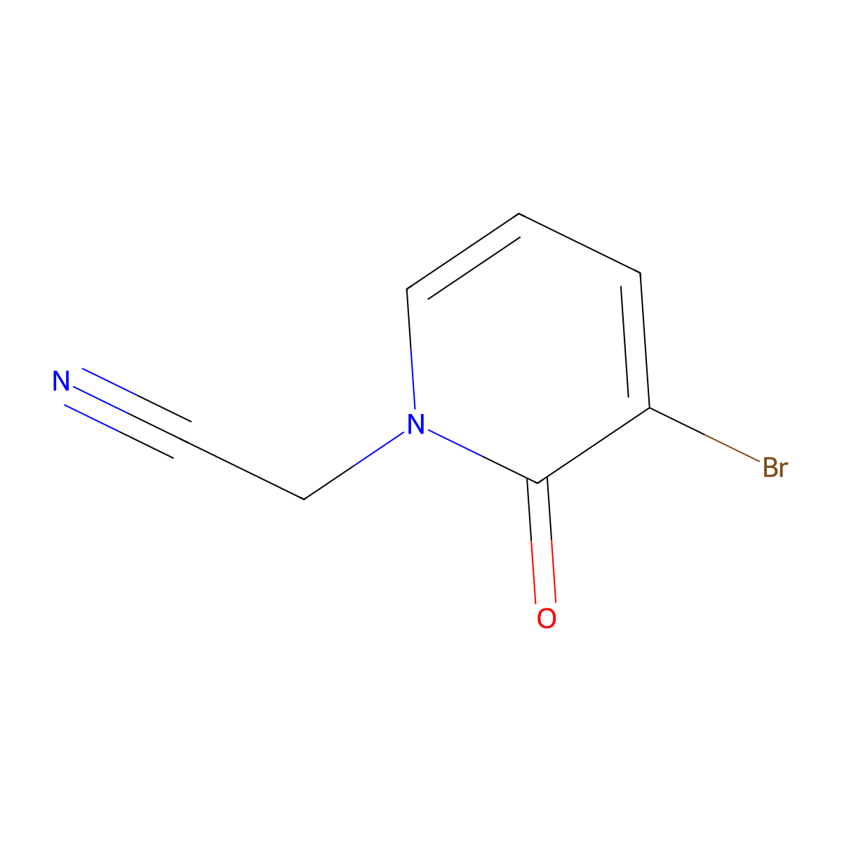 2-(3-Bromo-2-oxo-1-pyridinyl)acetonitrile molecular structure, CAS 124432-46-8