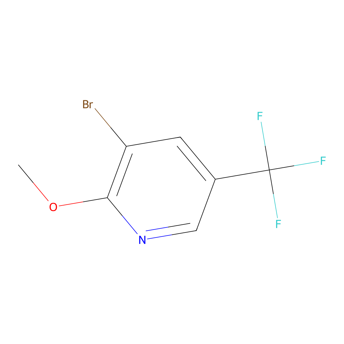 3-Bromo-2-methoxy-5-(trifluoromethyl)pyridine molecular structure, CAS 124432-63-9