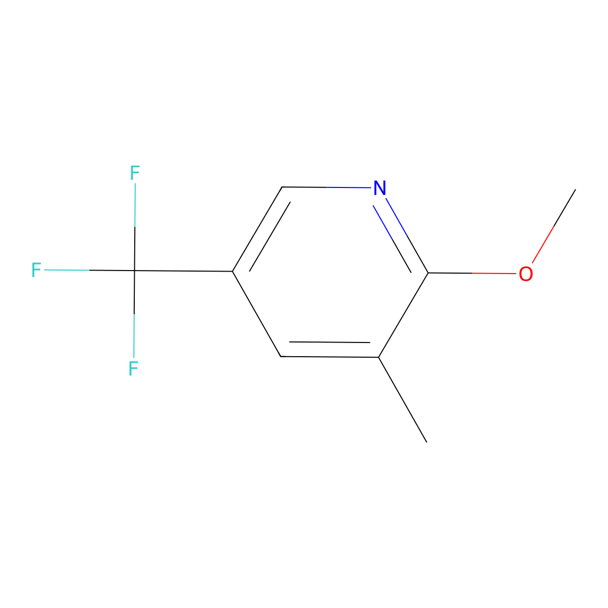 2-Methoxy-3-methyl-5-(trifluoromethyl)pyridine molecular structure, CAS 124432-64-0