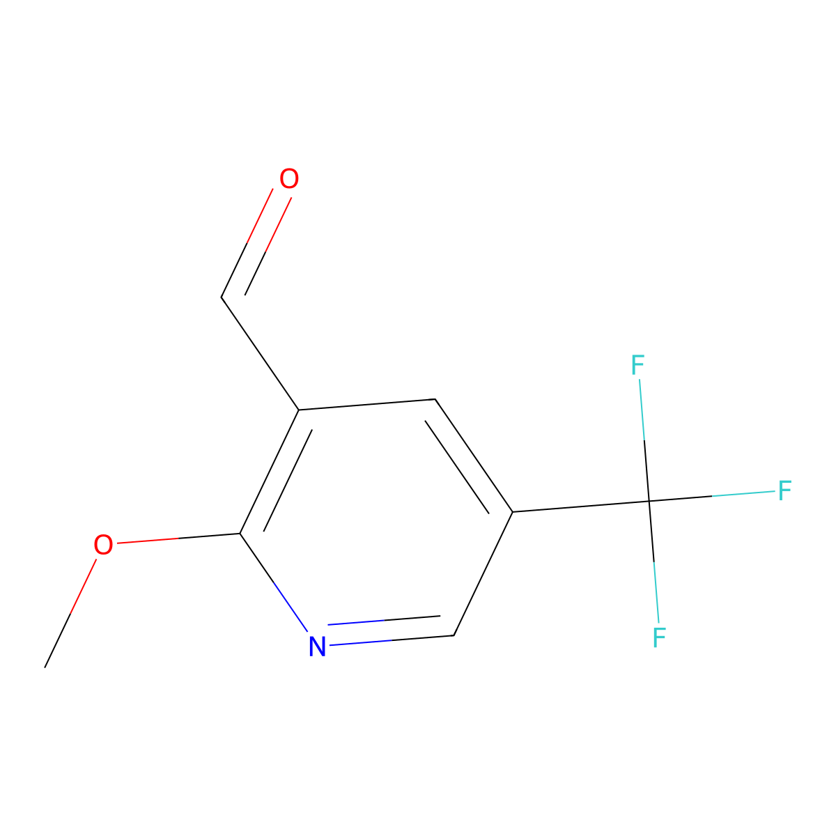 2-Methoxy-5-(trifluoromethyl)nicotinaldehyde molecular structure, CAS 124432-66-2