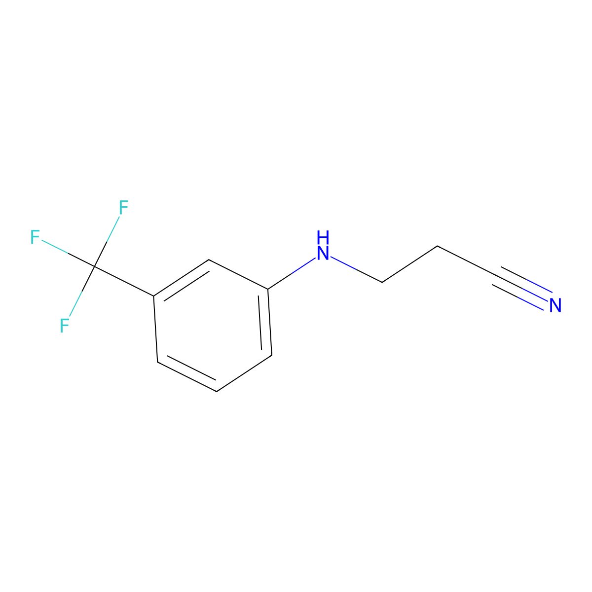 3-{[3-(Trifluoromethyl)phenyl]amino}propanenitrile molecular structure, CAS 124438-60-4