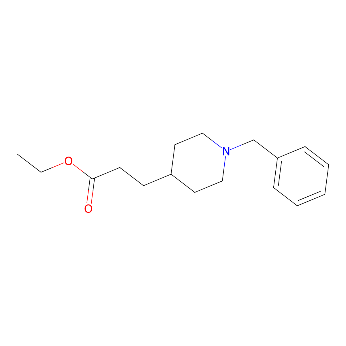 Ethyl 3-(1-benzylpiperidin-4-yl)propanoate molecular structure, CAS 124438-69-3