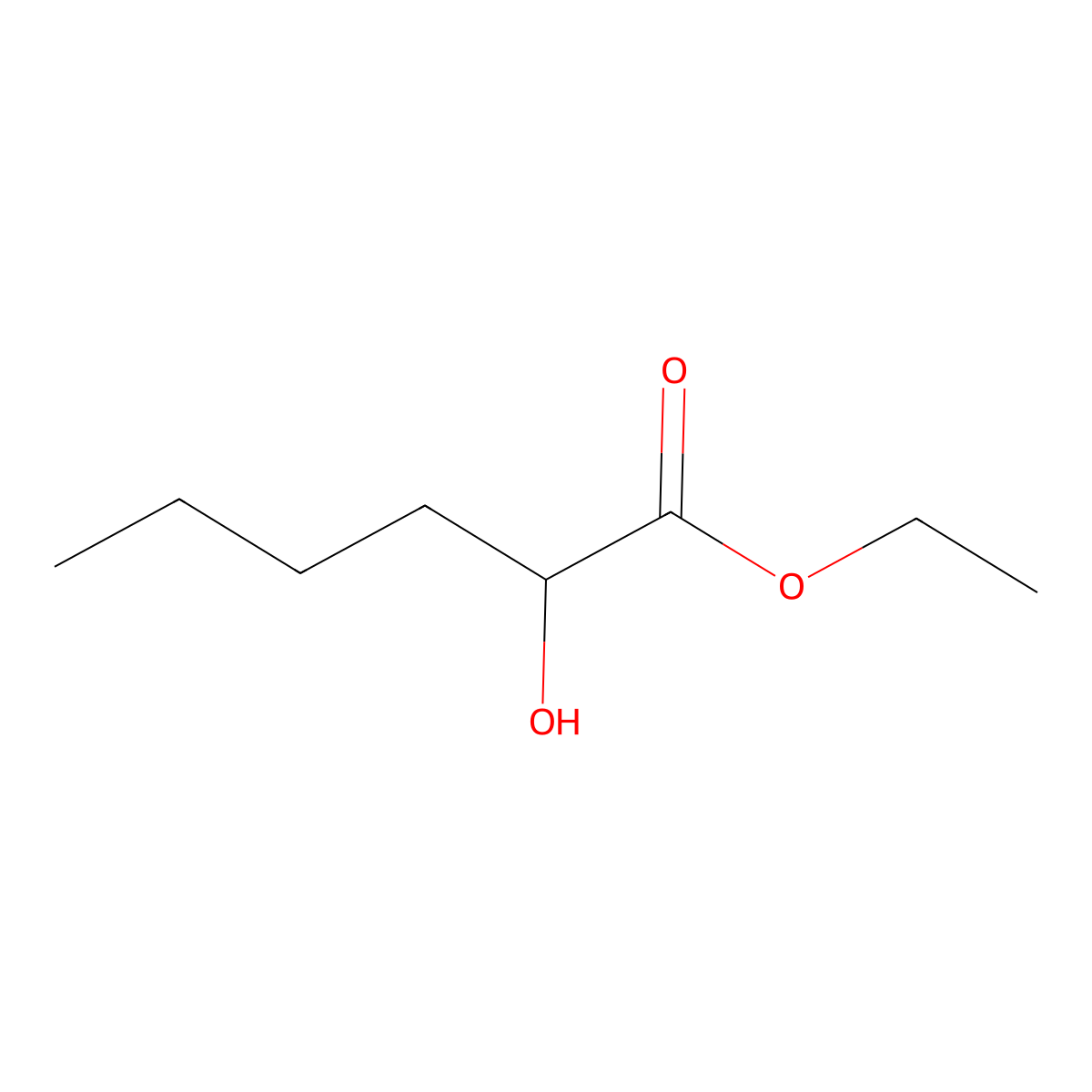 Hexanoic acid, 2-hydroxy-, ethyl ester molecular structure, CAS 124439-28-7