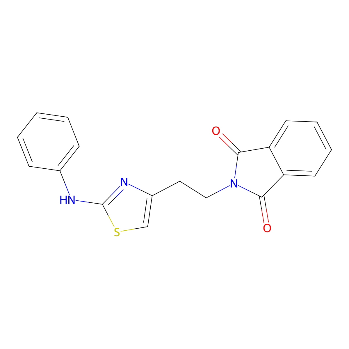 2-[2-(2-anilino-1,3-thiazol-4-yl)ethyl]-1H-isoindole-1,3(2H)-dione molecular structure, CAS 124458-16-8