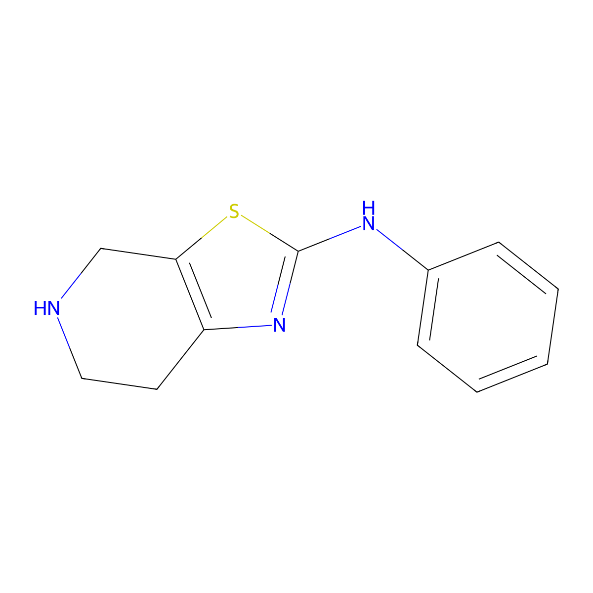 N-Phenyl-4,5,6,7-tetrahydrothiazolo[5,4-c]pyridin-2-amine molecular structure, CAS 124458-18-0