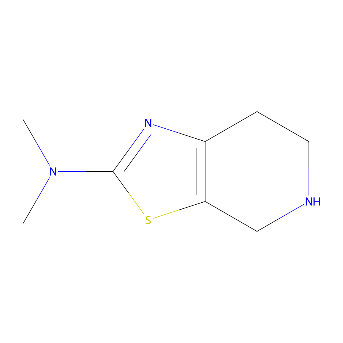 N,N-dimethyl-4H,5H,6H,7H-[1,3]thiazolo[5,4-c]pyridin-2-amine molecular structure, CAS 124458-21-5