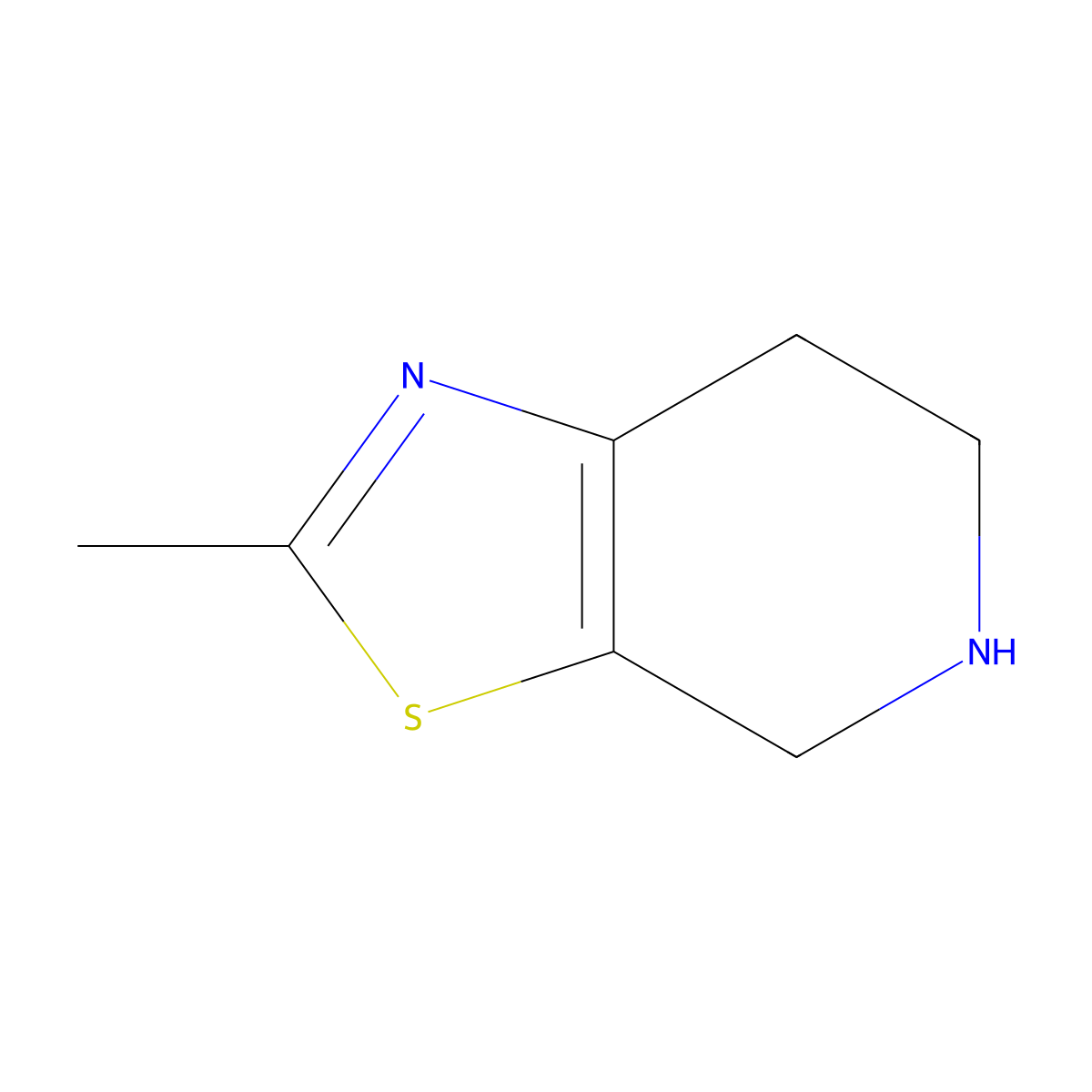 4,5,6,7-Tetrahydro-2-methylthiazolo[5,4-c]pyridine molecular structure, CAS 124458-27-1