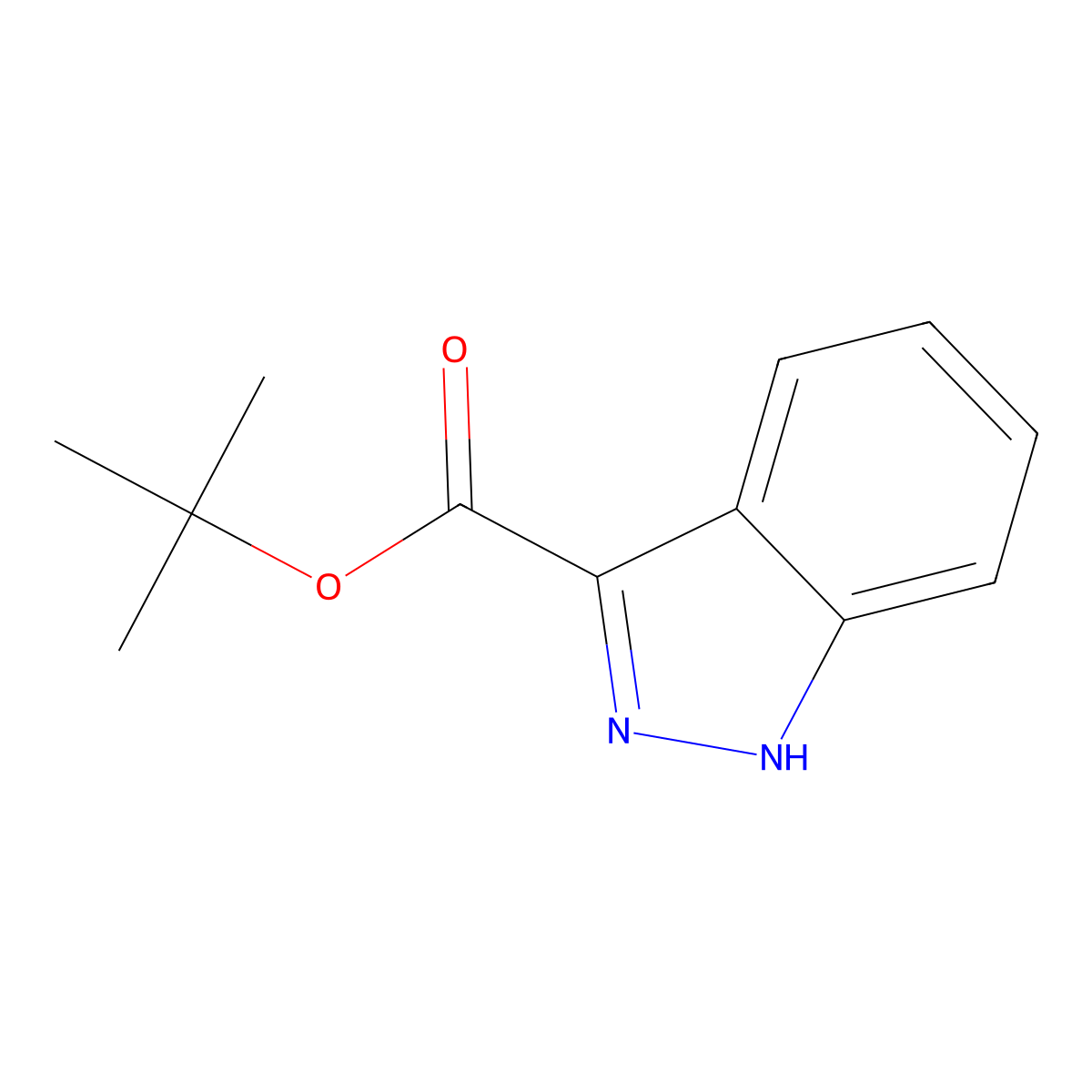 Tert-butyl 1H-indazole-3-carboxylate molecular structure, CAS 124459-77-4