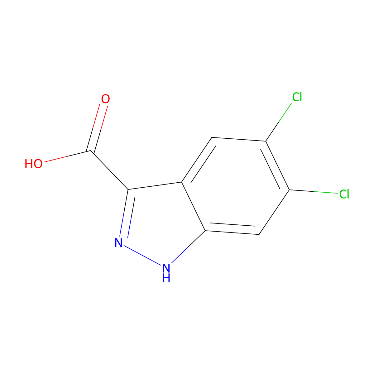 5,6-Dichloro-1H-indazole-3-carboxylic acid molecular structure, CAS 124459-91-2