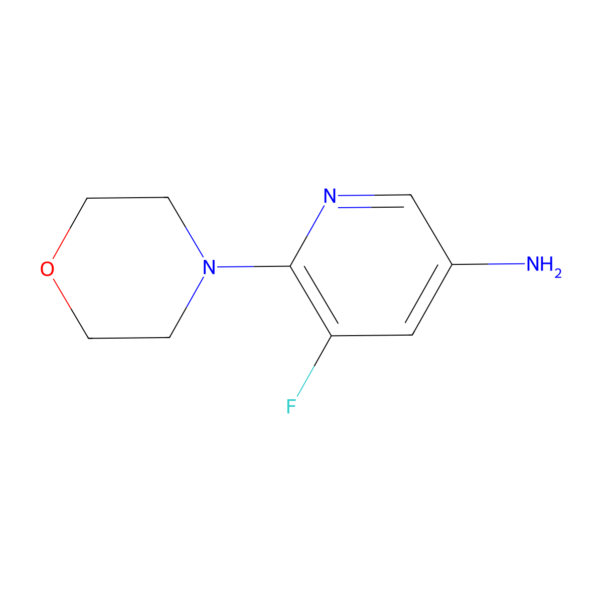 5-Fluoro-6-(4-morpholinyl)-3-pyridinamine molecular structure, CAS 1244642-62-3