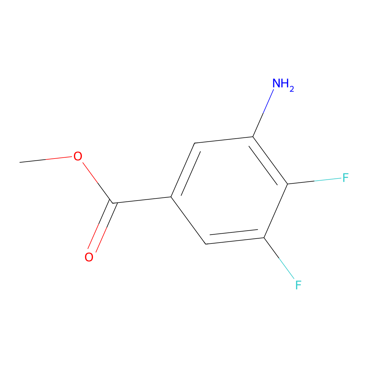 Methyl 3-amino-4,5-difluorobenzoate molecular structure, CAS 1244642-76-9