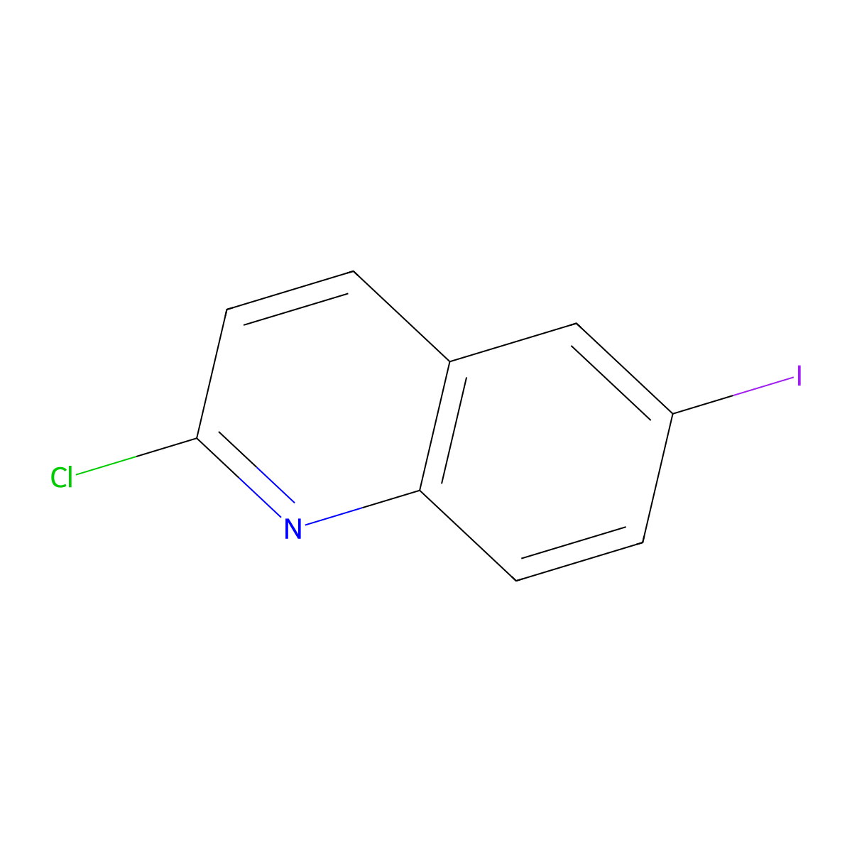 2-Chloro-6-iodo-quinoline molecular structure, CAS 124467-20-5