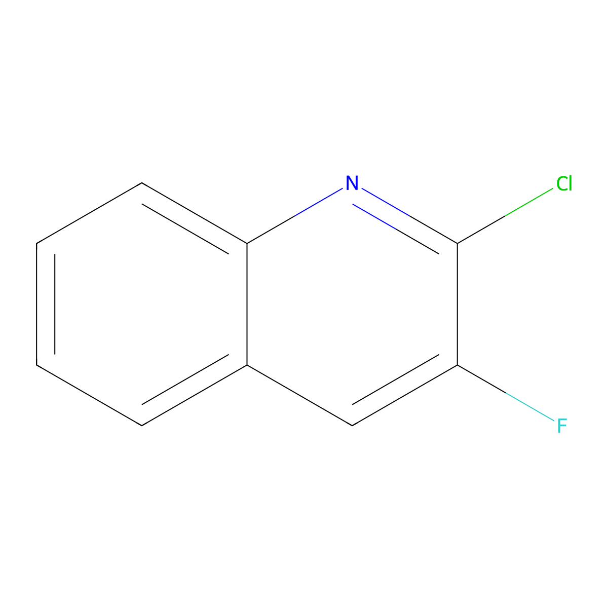 2-Chloro-3-fluoroquinoline molecular structure, CAS 124467-21-6