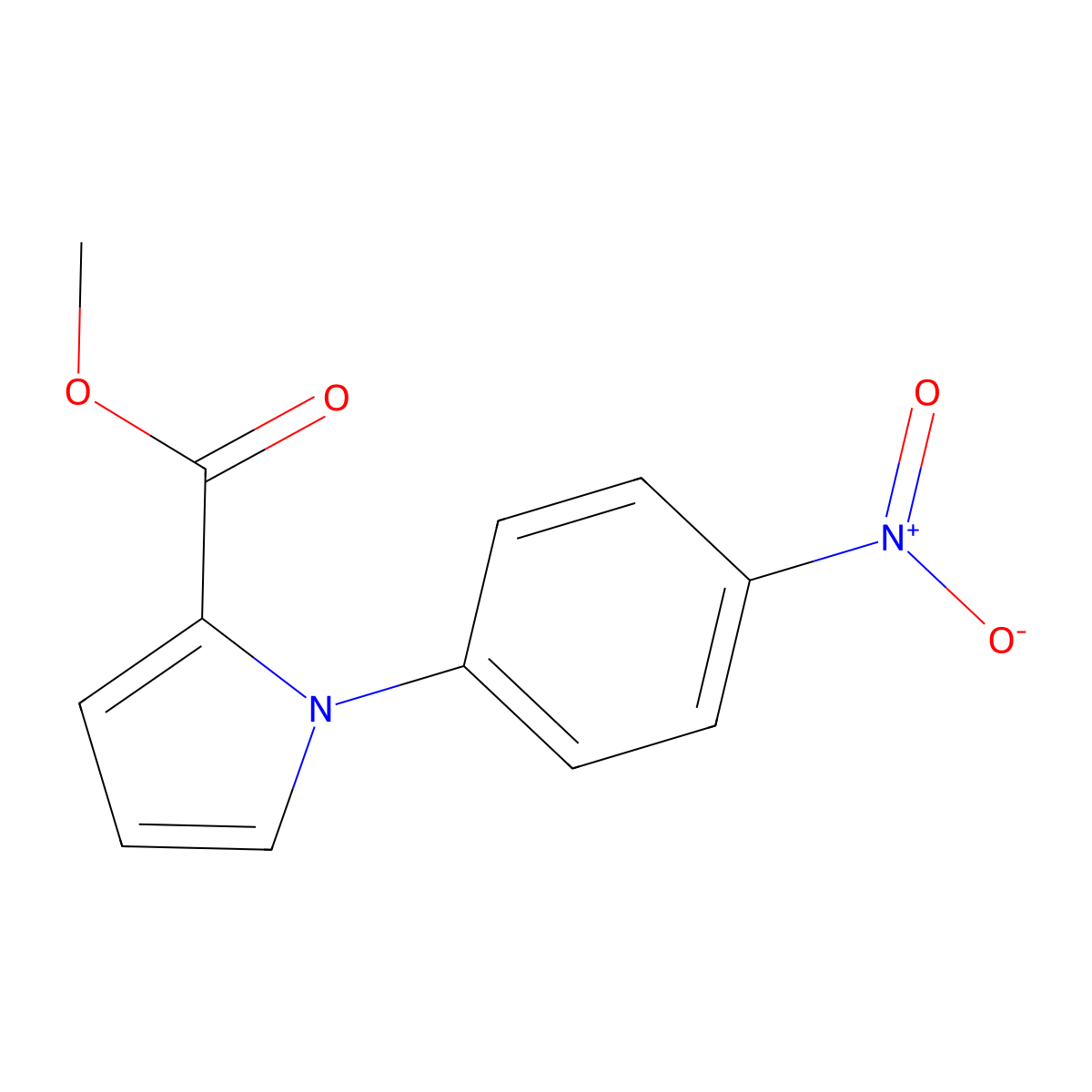 methyl 1-(4-nitrophenyl)-1H-pyrrole-2-carboxylate molecular structure, CAS 124475-67-8