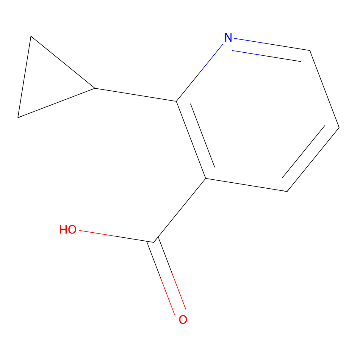 2-Cyclopropylpyridine-3-carboxylic acid molecular structure, CAS 1244761-65-6