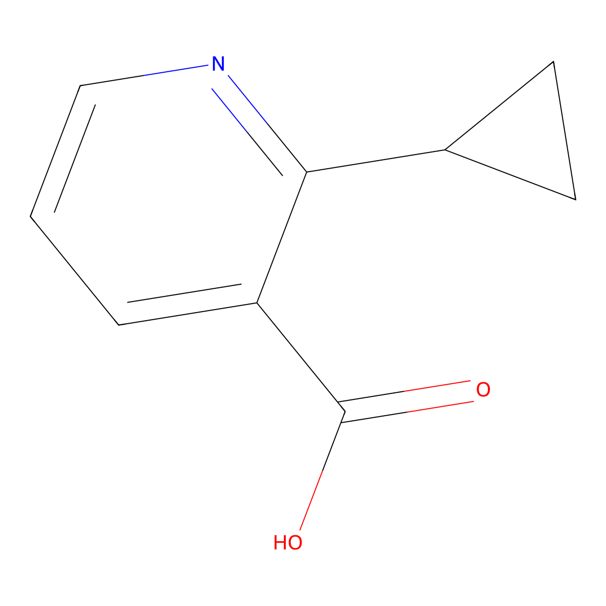 2-Cyclopropylpyridine-3-carboxylic acid molecular structure, CAS 1244761-65-6