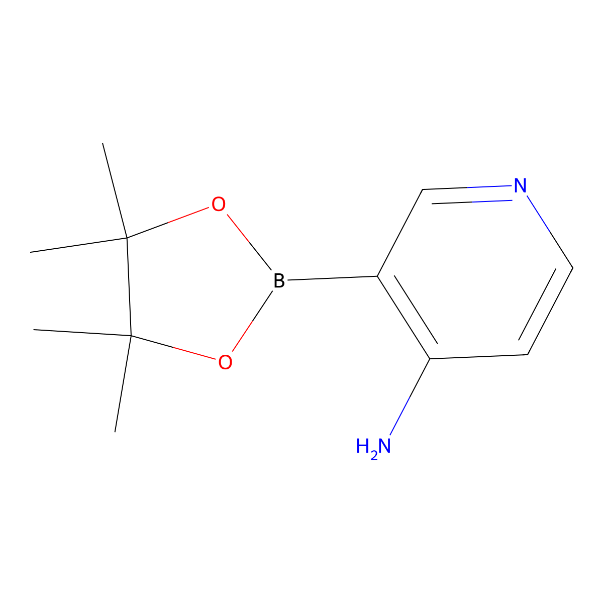 3-(4,4,5,5-Tetramethyl-1,3,2-dioxaborolan-2-YL)pyridin-4-amine molecular structure, CAS 1244772-70-0